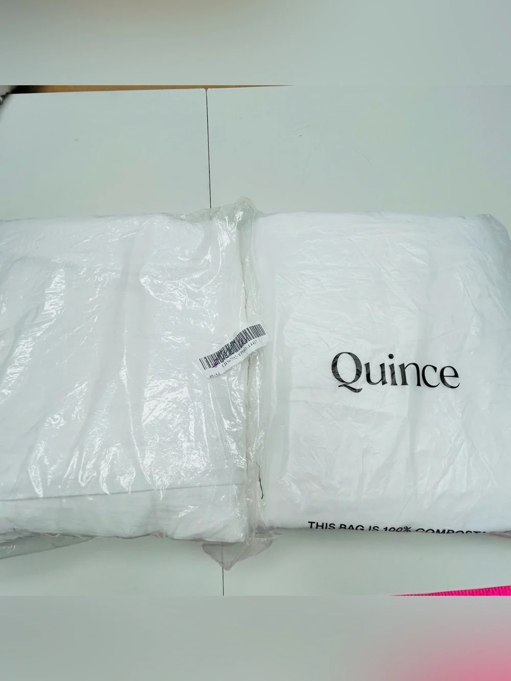 QUINCE Set Of 2 48x108 European Linen Curtains White 9057